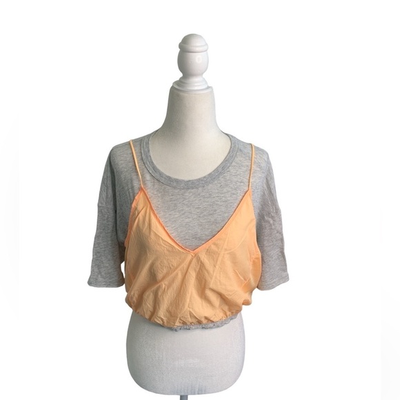 FP Movement by Free People Double Layer Short Sleeve Shirt sz S - Picture 1 of 8